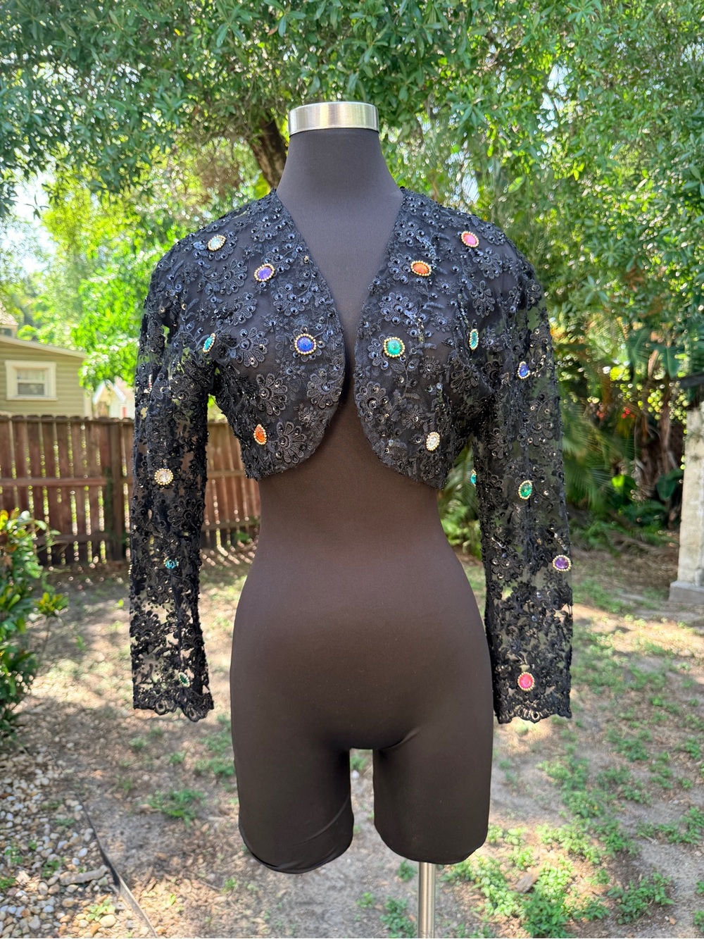 Vintage 80s 90s  An Original Milly New York Lace Beaded Sequin Bolero